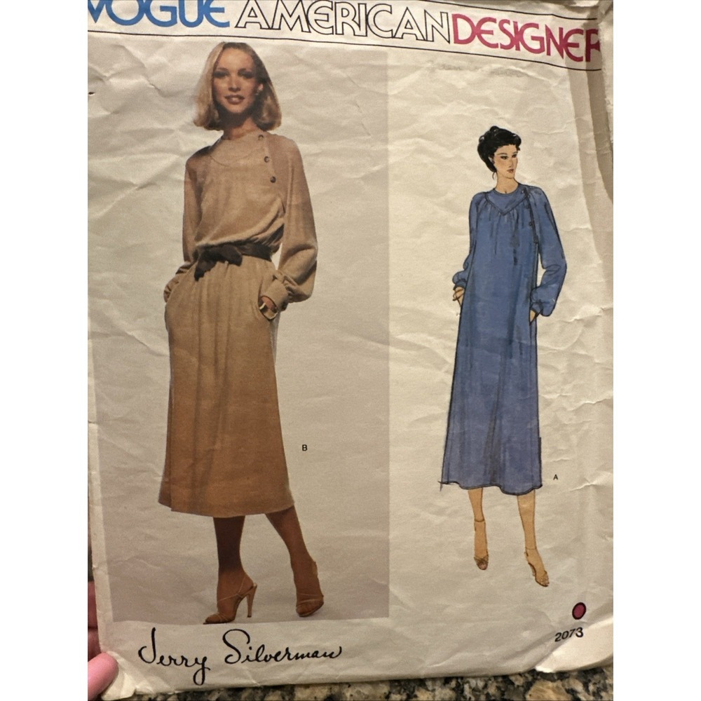 Vtg VOGUE 2073 Jerry Silverman American Designer Sewing‎ Pattern Dress Size16FF